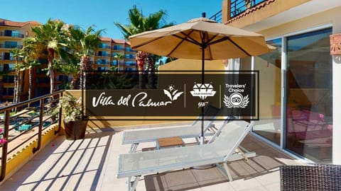 Your serene patio haven with sun, shade, and tropical vibes.