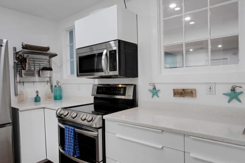 Fully equipped kitchen for home-cooked meals.