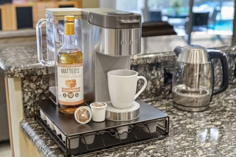 Speaking of coffee & tea! We provide Keurig pods and a variety of tea options for your convenience during your stay. 