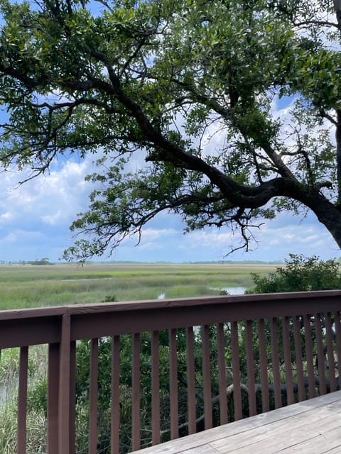 Full wall, sliding glass ... looking out to the marsh.