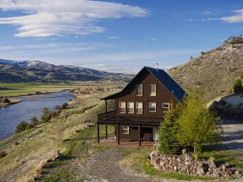 The amazing Elk Cabin is located right beside the mighty Yellowstone river.