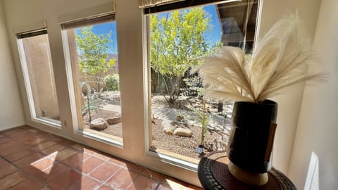 Living room view of backyard