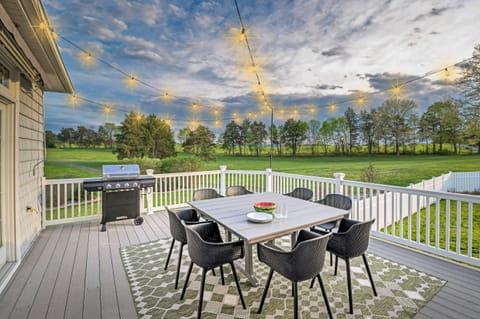 Gas grill & dining table available for your enjoyment. 