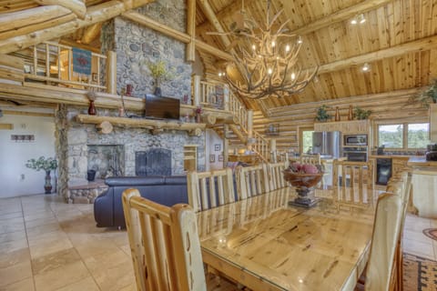 The Lodge is a premiere 4840sf luxury cabin nestled on 5 beautiful acres just minutes from Pagosa Springs. Sleep 12 guests comfortably w/ a hot tub!