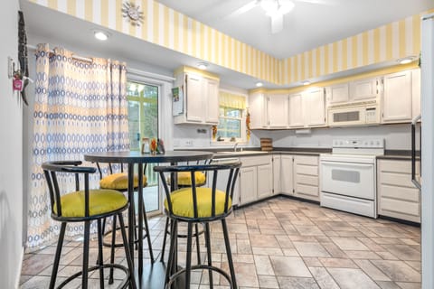 Kitchen with full cooking amenities.