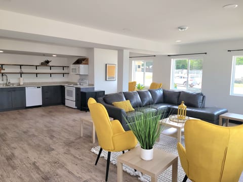 This is the view from the front door. Large kitchen and living room for your guests to spread out. 