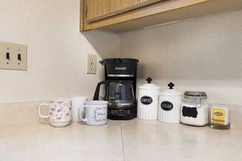 Convenient coffee station with everything you need for a morning boost