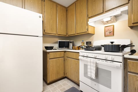 Functional kitchen with full-size appliances and plenty of counter space