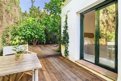 Back decked terrace from Twin/Double Bedroom