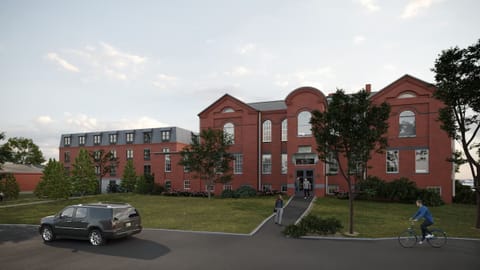 Arrive to a charming brick façade with easy access.