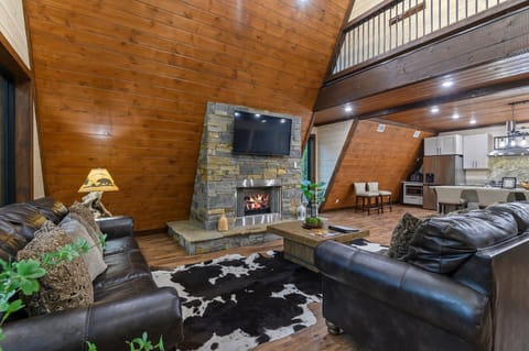 Enjoy cozy gatherings around the gas fireplace and a smart TV.