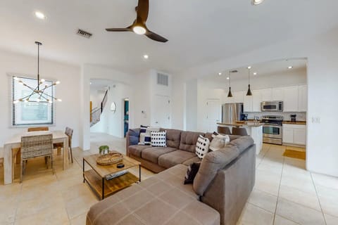 Living room and open kitchen