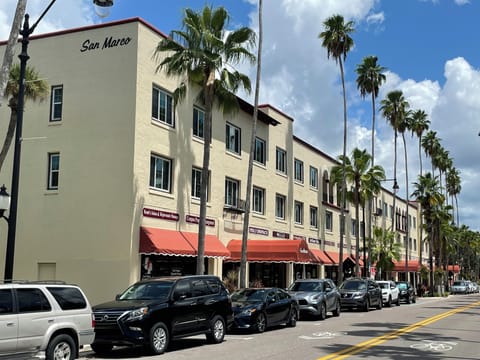 front of building / unit is top corner below San Marco