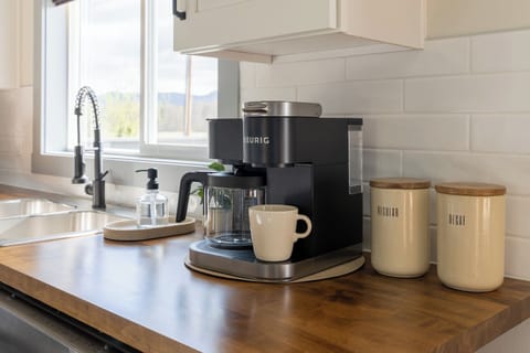 Everything you need to make the perfect cup of coffee including single cups or an entire pot. We also offer tea, as well as a milk frother, moka pot, and electric kettle.