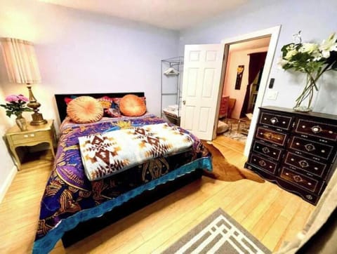 Very cozy quiet bedroom with queen size bed with new mattress with foam topper