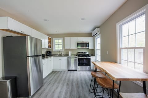 Cook dinner in the fully equipped kitchen and dining for 4.