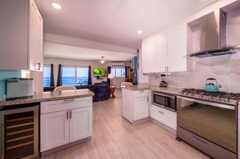 The spacious, modern kitchen (lower level).