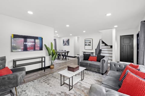 Huge Living Room with a | Smart TV || Google Hub for music || Open Layout |