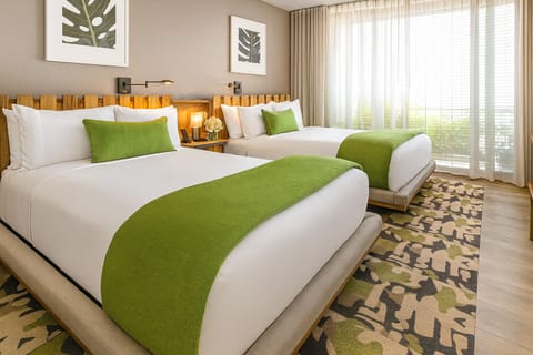 Stretch out on crisp twin beds in a calm retreat.
