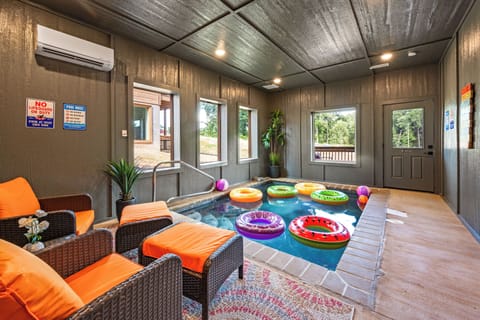 Heated indoor pool with pool toys