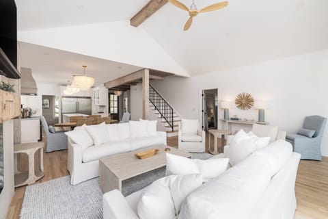 Coastal Living Area highlighting smart TV, comfortable seating