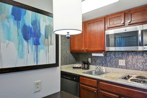 Start mornings with coffee in this bright, convenient kitchenette nook.