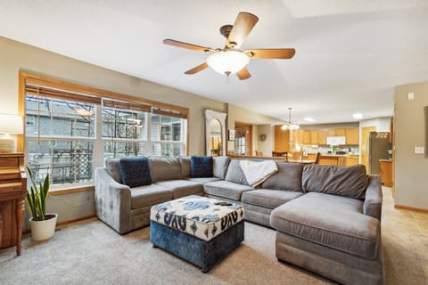 Living room with queen pull-out sleeper sofa