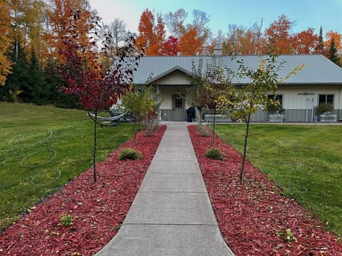Walkway from fire pit to home