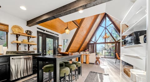 Bright, kitchen with roomy island seating
