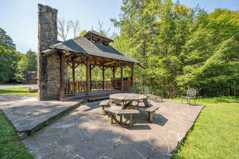 On Site Pond and Pavilion with Fireplace