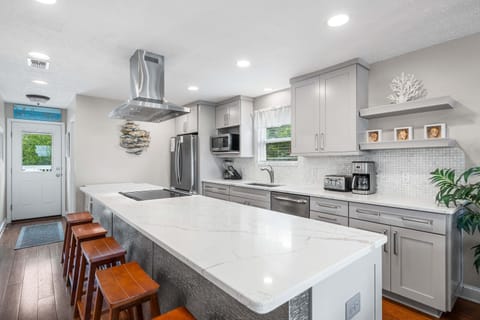 Renovated kitchen with bar seating for 5
