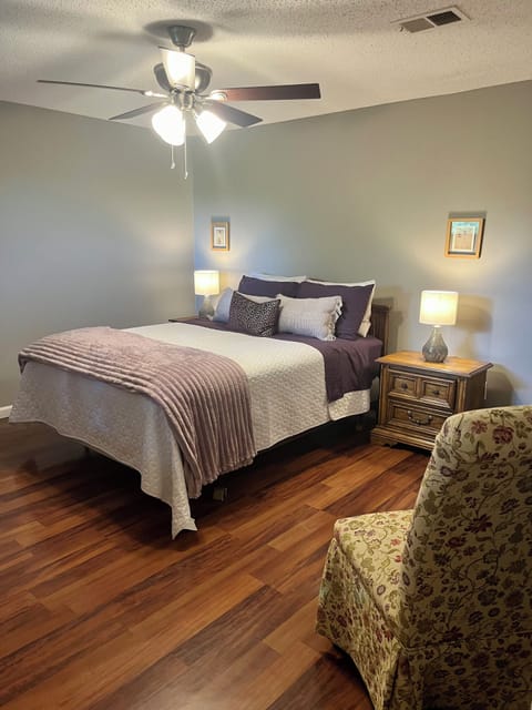 Queen Bedroom with Flat Screen TV.