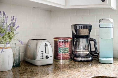 Coffee lovers are in luck as this rental provides coffee. There are also cute cafes a short drive away.