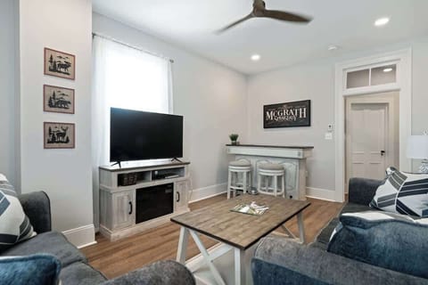 Living Room with Bar and Electric Fireplace