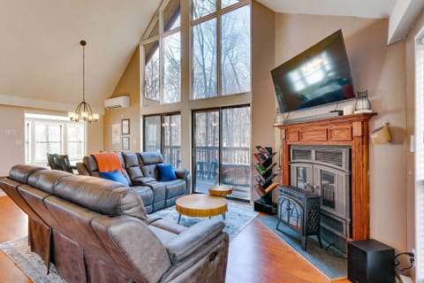 You’ll love relaxing in these comfy leather recliners, 55” QLED Samsung Smart TV