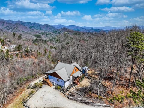 Front of house with Great Smoky NP in background