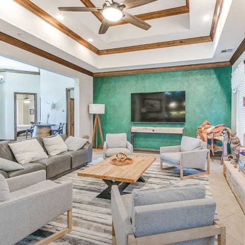 Lounge in a beautifully designed living room, perfect for cozy nights and relaxing moments.