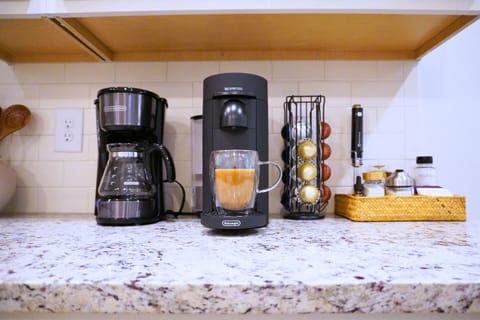Coffee station includes a Nespresso, drip machine, and French press!