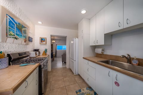 The apartment suite`s full kitchen.