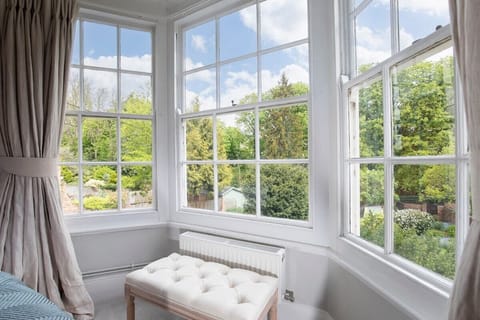 Bay window the Master Bedroom overlooking the peaceful rear of the property.