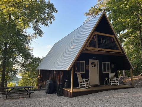 Cherokee cabin with lake view in summer