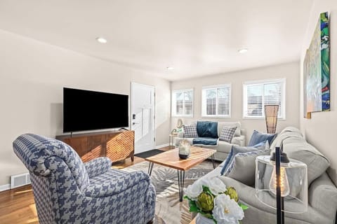 65" Roku TV
Games in TV stand 
Cards, Dominos, board game