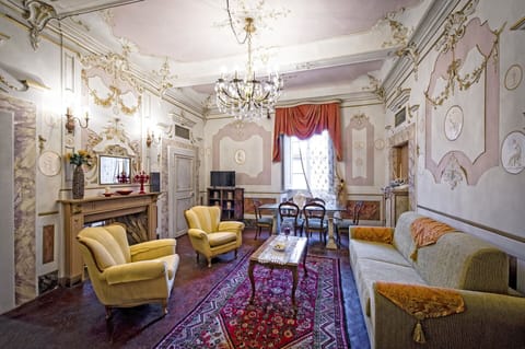 Living room and dining room