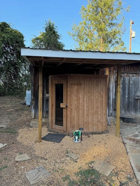 Sauna located outside 