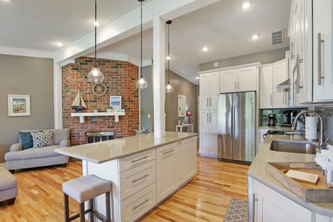 Open concept kitchen with island