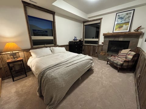 Master bedroom with gas insert fireplace