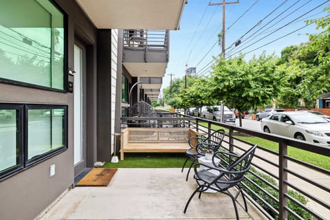 Patio with city views