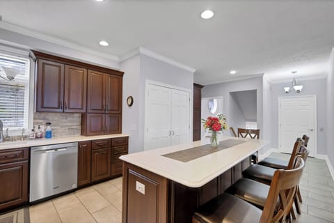 Island on main floor in kitchen