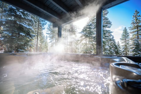 Hot tub in winter