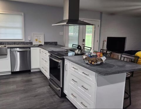 Dish washer, oven and stove top.